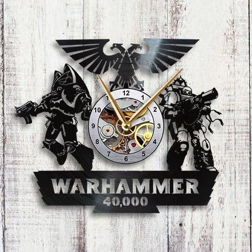 Макет Макет виниловой настенной clock в стиле Warhammer 40k для лазерной резки