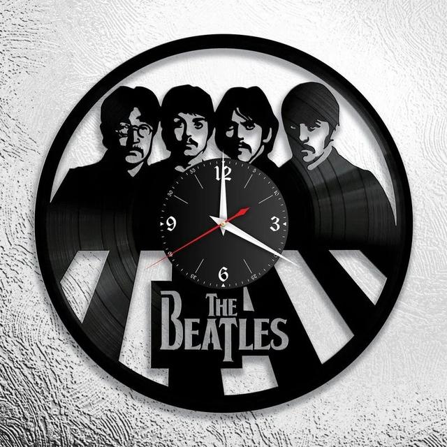 Макет Макет виниловой пластинки группы The Beatles для настенных часов вырезанных лазером