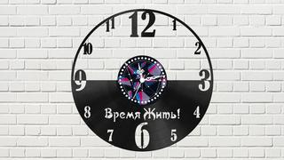 Интересный макет Макет виниловых часов в виде пластинки для лазерной резки