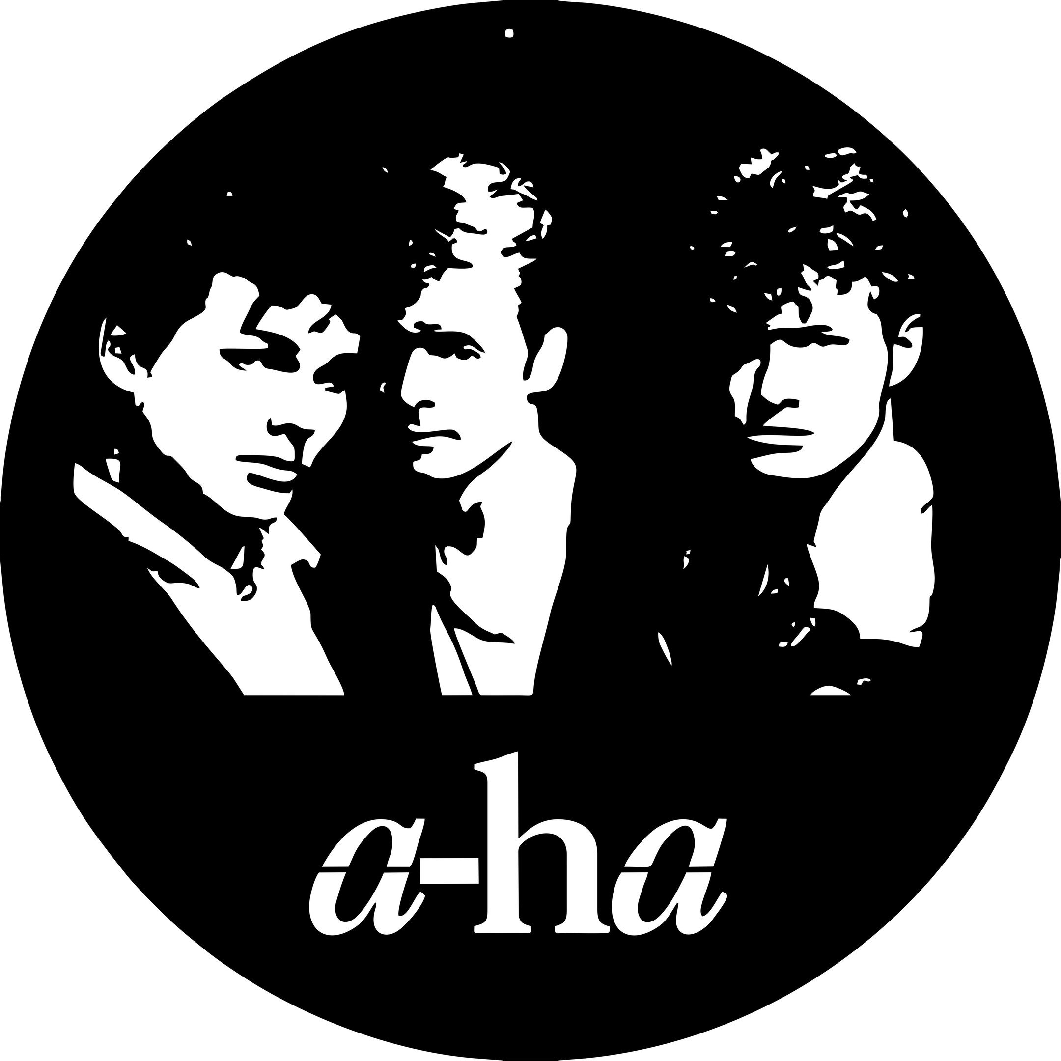 Макет Макет виниловых часов в стиле A-ha для лазерной резки