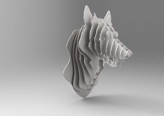 Интересный макет Макет головы волка для лазерной резки в 3D