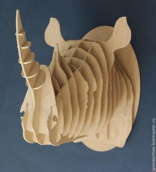 Интересный макет Макет головы носорога для 3D-головоломки вектор