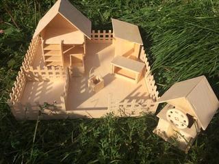 Интересный макет Макет деревянного игрушечного дома для лазерной резки