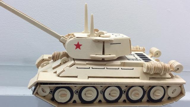Макет Макет деревянного танка для лазерной резки