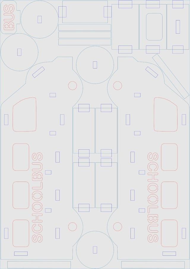 Макет Макет деревянного школьного автобуса для лазерной резки формат dxf — изображение 3