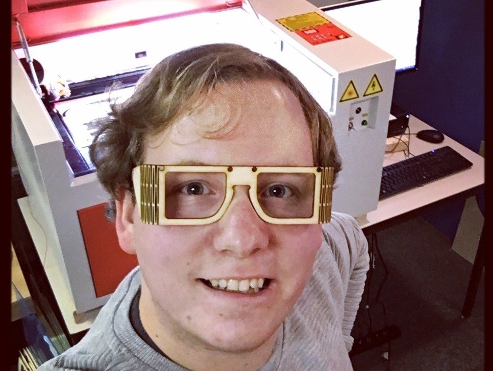 Макет Макет деревянных очков для лазерной резки в формате SVG