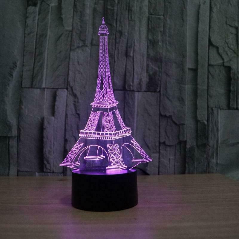 Макет Макет для лазерной резки акрисовая 3D-иллюзия лампы в виде Эйфелевой башни