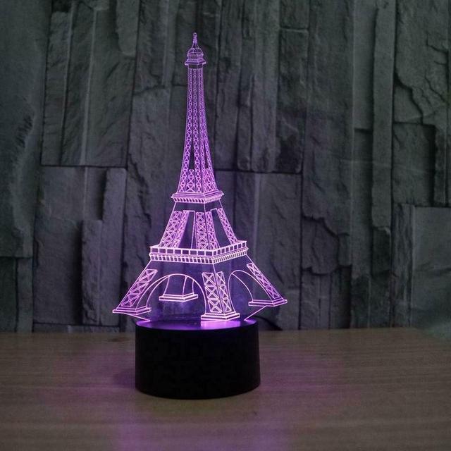 Макет Макет для лазерной резки акрисовая 3D-иллюзия лампы в виде Эйфелевой башни