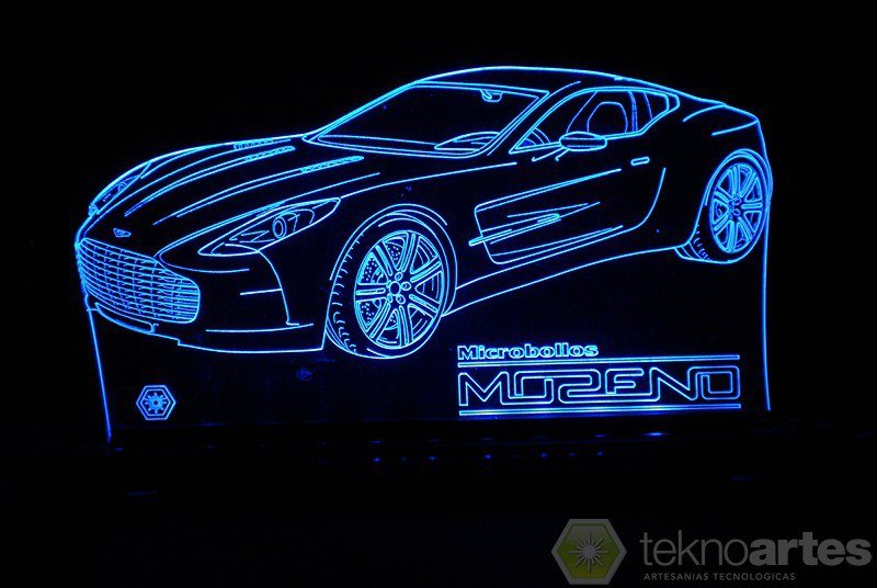 Макет Макет для лазерной резки акрисовой 3D-лампы в виде спорткара Aston Martin One-77 для станка