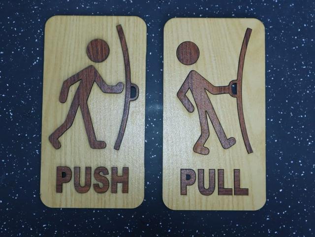 Макет Макет для лазерной резки вывесок push and pull — изображение 5