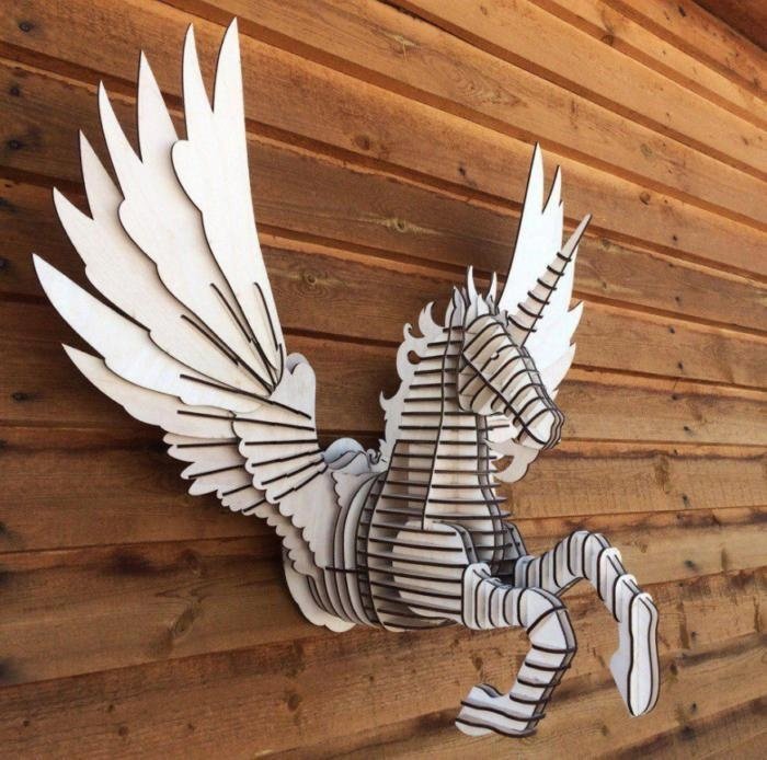 Макет Макет для лазерной резки декора в виде unicorn на стену