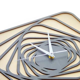 Интересный макет Макет для лазерной резки деревянная настенная clock в стиле рустик с узором в виде спирали
