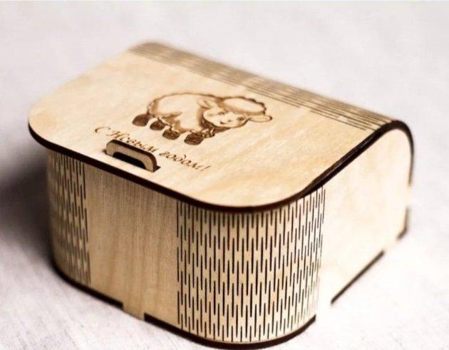 Макет Макет для лазерной резки деревянная шкатулка-подарок