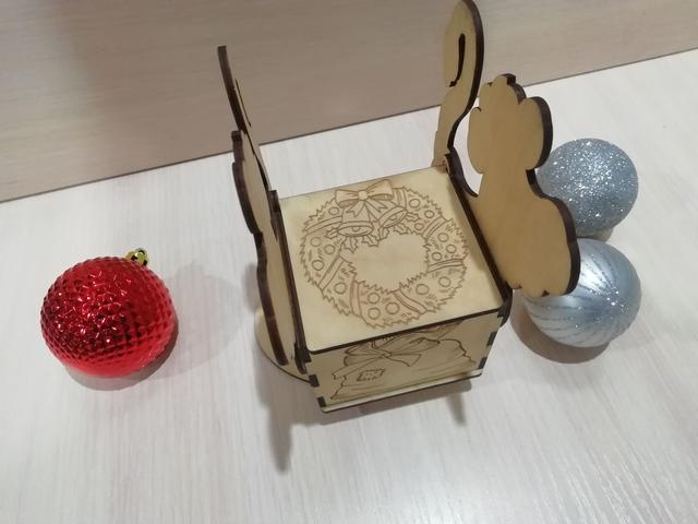 Макет Макет для лазерной резки деревянной коробки для хранения чайных пакетиков органайзер для чайных пакетиков 3 мм — изображение 3