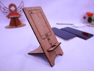 Интересный макет Макет для лазерной резки деревянной подставки для телефона 3 мм вариант 1