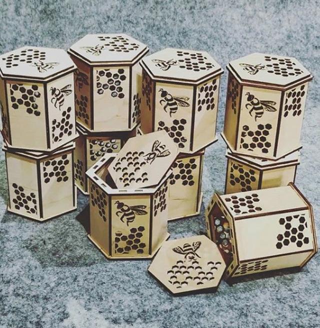 Макет Макет для лазерной резки деревянной упаковки под банку мёда — изображение 2