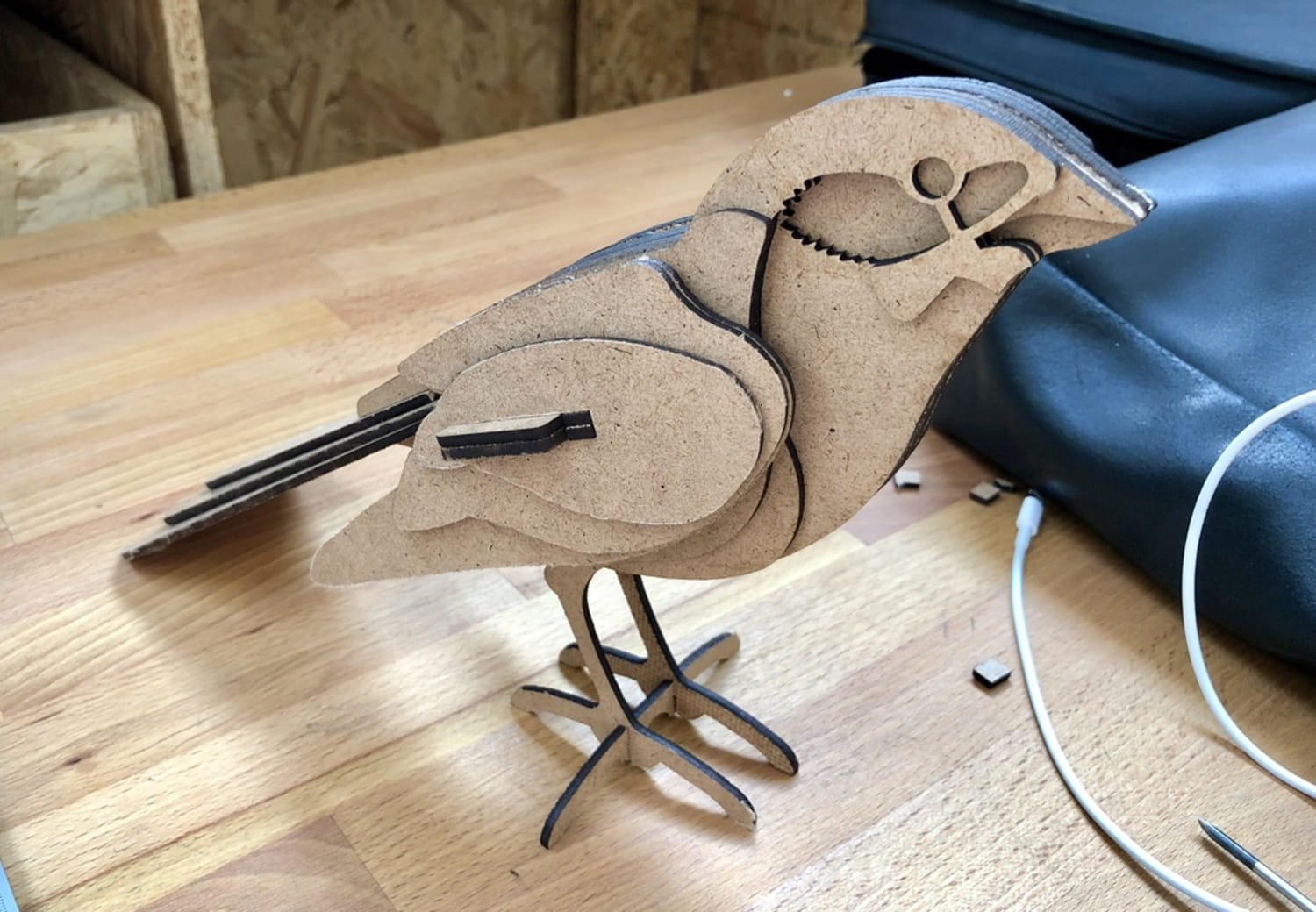 Макет Макет для лазерной резки деревянной 3D птицы формат dxf