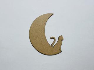 Интересный макет Макет для лазерной резки деревянный кот с вырезом в форме луны