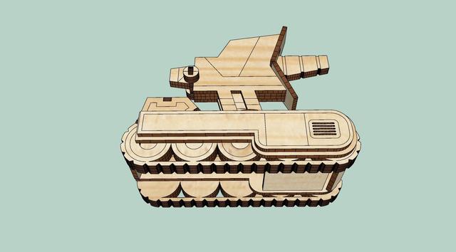 Макет Макет для лазерной резки звуковой танк Dune 2 — изображение 4