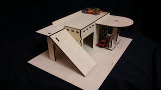 Интересный макет Макет для лазерной резки игрушечная парковка у бензоколонки 4 мм