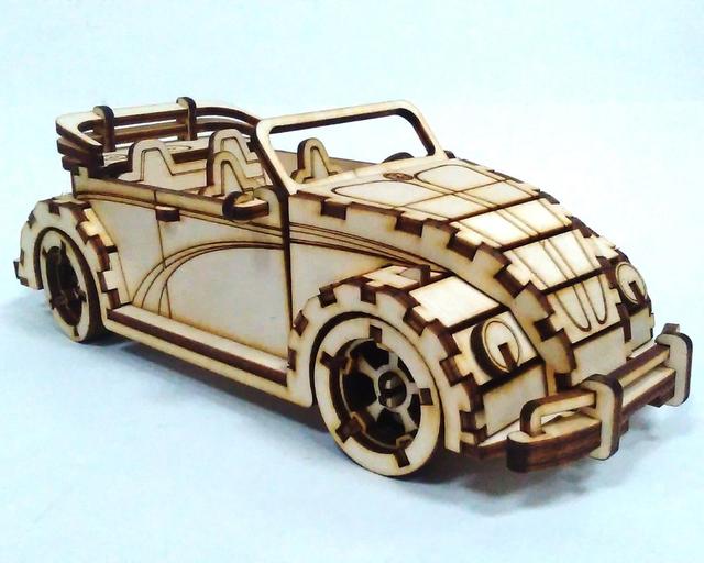Макет Макет для лазерной резки игрушечного автомобиля Volkswagen Beetle кабриолет