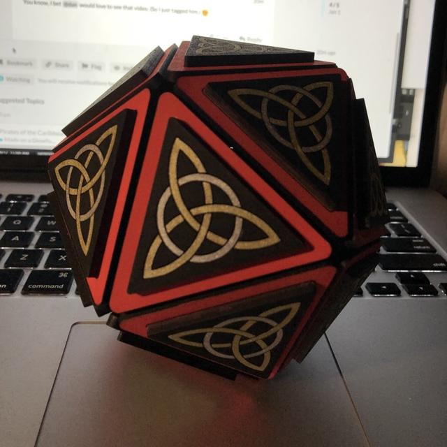 Макет Макет для лазерной резки икосаэдр 3D-головоломка файл SVG — изображение 3