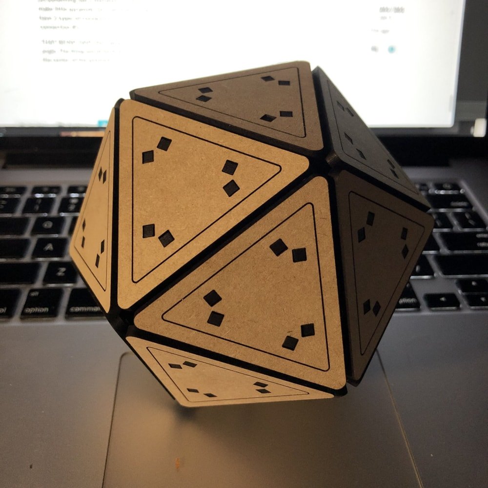 Макет Макет для лазерной резки икосаэдр 3D-головоломка файл SVG