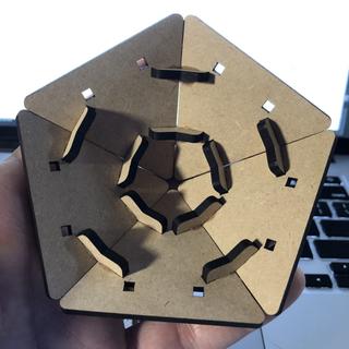 Интересный макет Макет для лазерной резки икосаэдр 3D-головоломка файл SVG