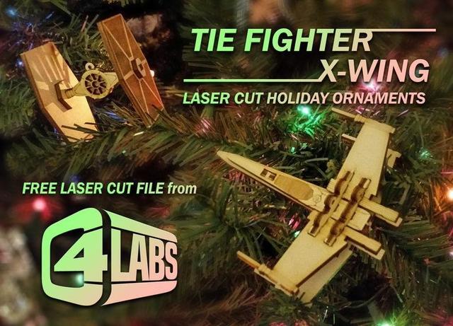 Макет Макет для лазерной резки истребителя Tie Fighter и украшений в виде истребителя X-wing  C4 Labs — изображение 2