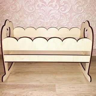 Интересный макет Макет для лазерной резки колыбели для куклы
