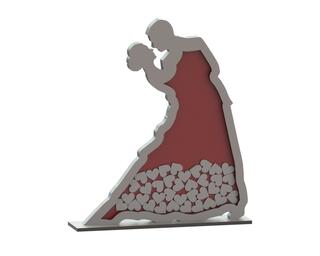 Интересный макет Макет для лазерной резки коробки с пожеланиями для свадьбы с сердечками файл dxf