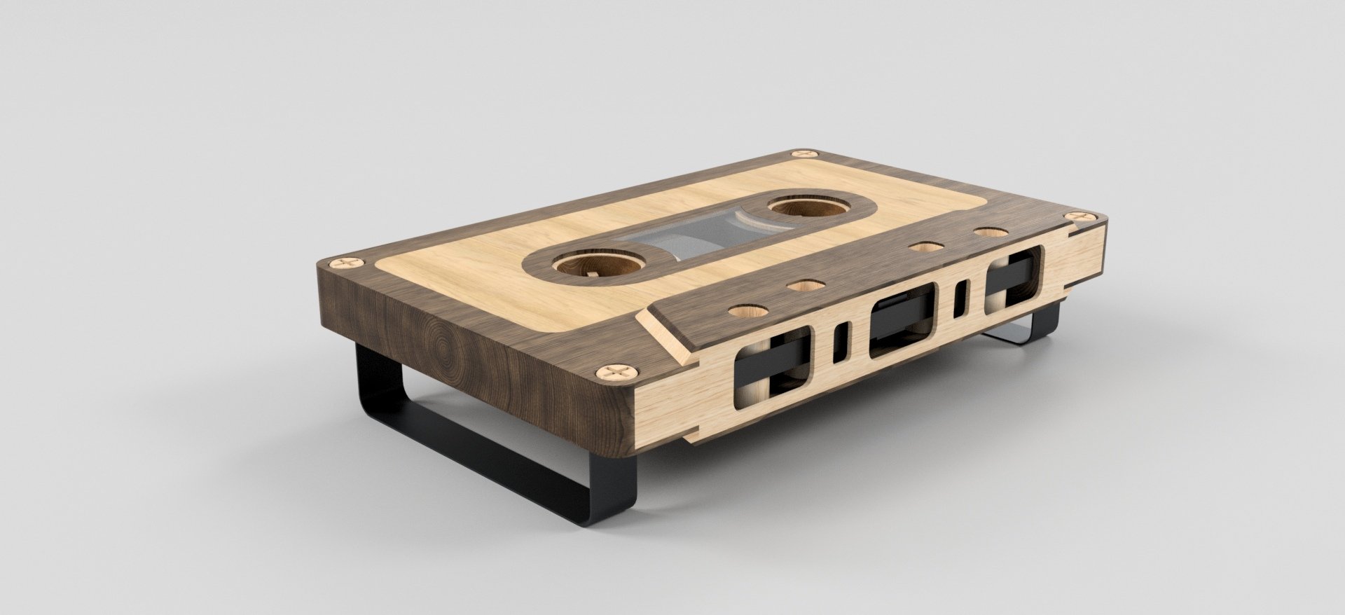 Макет Макет для лазерной резки кофейного столика в виде cassette tape