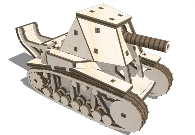Макет Макет для лазерной резки модели танка СУ-18 3D-пазл файл DXF — изображение 1