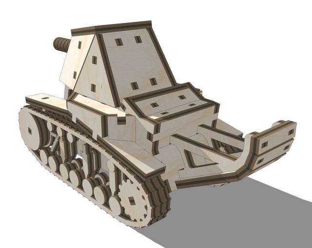 Макет Макет для лазерной резки модели танка СУ-18 3D-пазл файл DXF — изображение 2