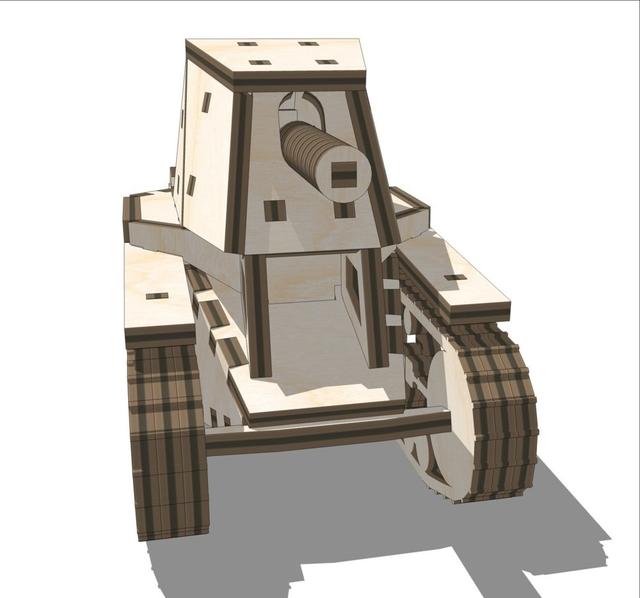 Макет Макет для лазерной резки модели танка СУ-18 3D-пазл файл DXF — изображение 4