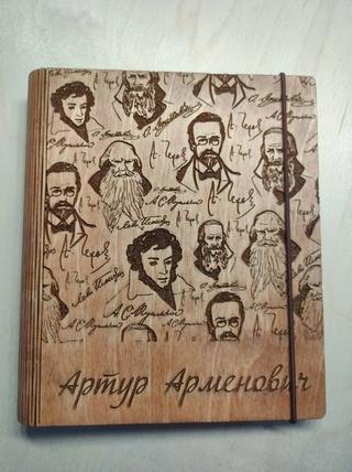 Интересный макет Макет для лазерной резки обложки для деревянного блокнота