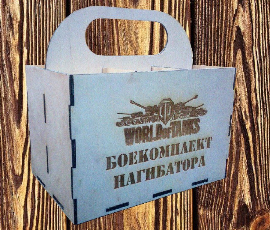 Макет Макет для лазерной резки подставки под пиво в стиле World of Tanks
