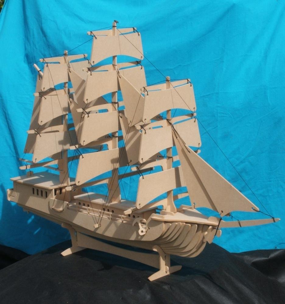 Макет Макет для лазерной резки ретропарусник 3D-головоломка файл dxf