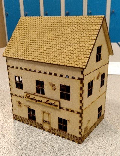 Макет Макет для лазерной резки текстурированное здание 3D-пазл файл SVG — изображение 3