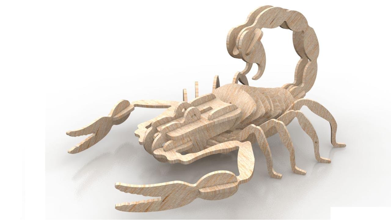 Макет Макет для лазерной резки 3D-головоломка Скорпион насекомое 6 мм