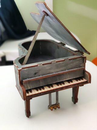 Интересный макет Макет для лазерной резки 3D-головоломка в виде рояля