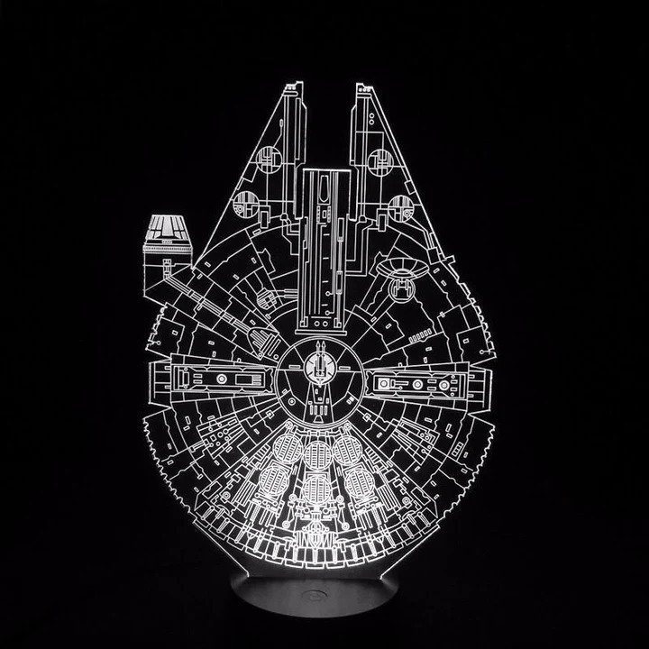 Макет Макет для лазерной резки 3D-лампа в виде корабля Тысячелетний сокол из Звёздных войн