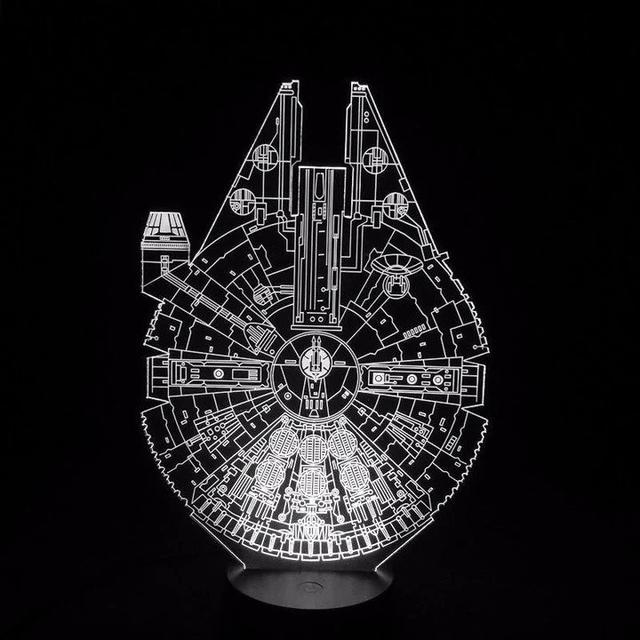 Макет Макет для лазерной резки 3D-лампа в виде корабля Тысячелетний сокол из Звёздных войн