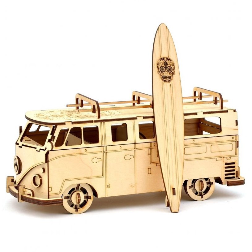 Макет Макет для лазерной резки 3D-пазла по Volkswagen Transporter T1