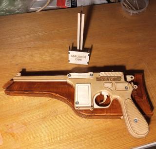 Интересный макет Макет игрушечного пистолета Mauser C96 для лазерной резки
