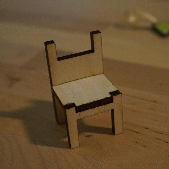 Макет Макет игрушечного стула для лазерной резки — изображение 1