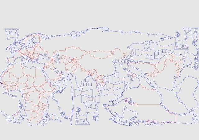Макет Макет карты мира для лазерной резки в формате бамбука размер 1200x600 мм файл PDF — изображение 2