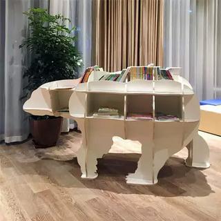 Интересный макет Макет книжной полки в виде белого медведя для лазерной резки формат dxf