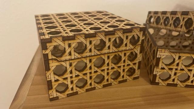 Макет Макет коробки из ротанга для лазерной резки — изображение 4