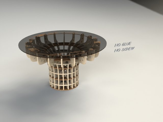 Макет Макет круглого стола для лазерной резки формат dxf вариант 2